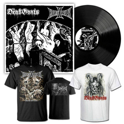 THE DEAD GOATS / HELLISHEAVEN - split 7”EP (BLACK) + THE DEAD GOATS TS + HELLISHEAVEN TS